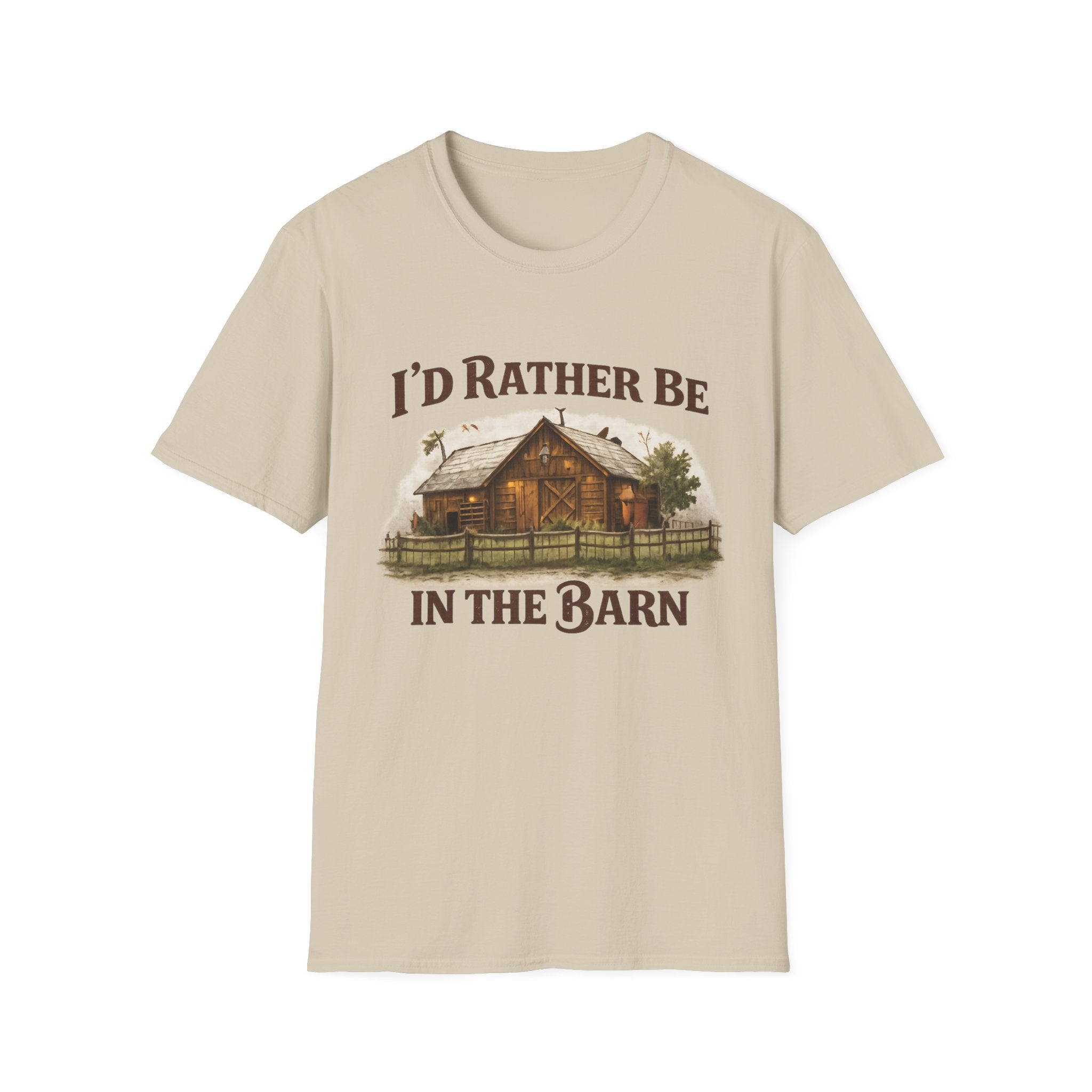 I'd Rather Be In The Barn T-Shirt | Rustic Barn Cabin Graphic