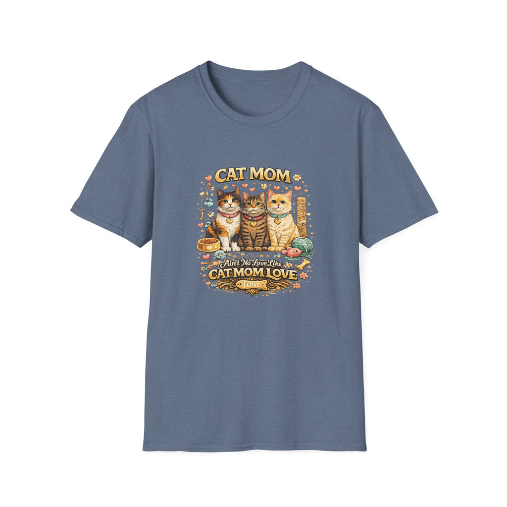Cat Mom Trio Illustration T-Shirt | Cat Mom Love, Cute Kitten Portraits