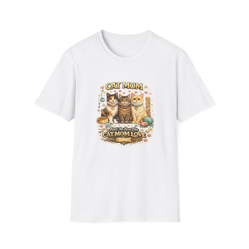 Cat Mom Trio Illustration T-Shirt | Cat Mom Love, Cute Kitten Portraits