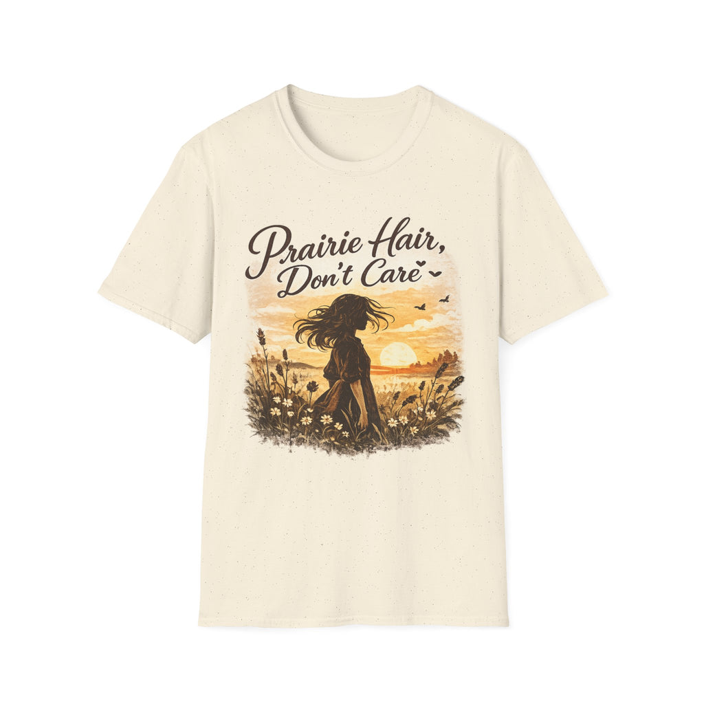 Prairie Hair Don't Care T-Shirt | Sunset Silhouette, Wildflowers