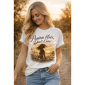Prairie Hair Don't Care T-Shirt | Sunset Silhouette, Wildflowers