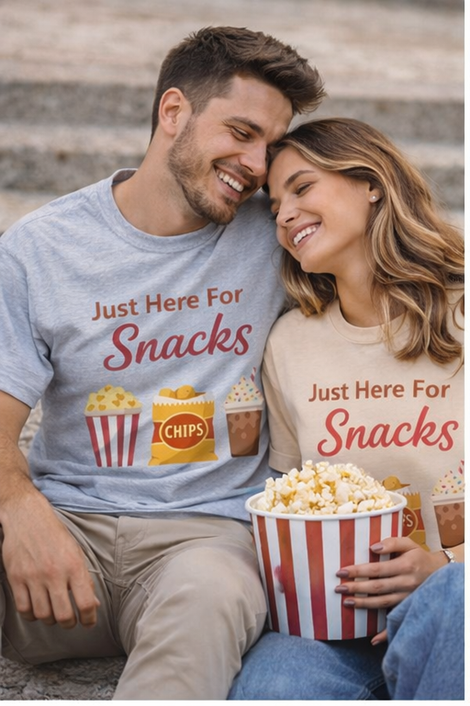 Just Here For The Snacks T-Shirt — Funny Movie Night & Snack Lover Tee