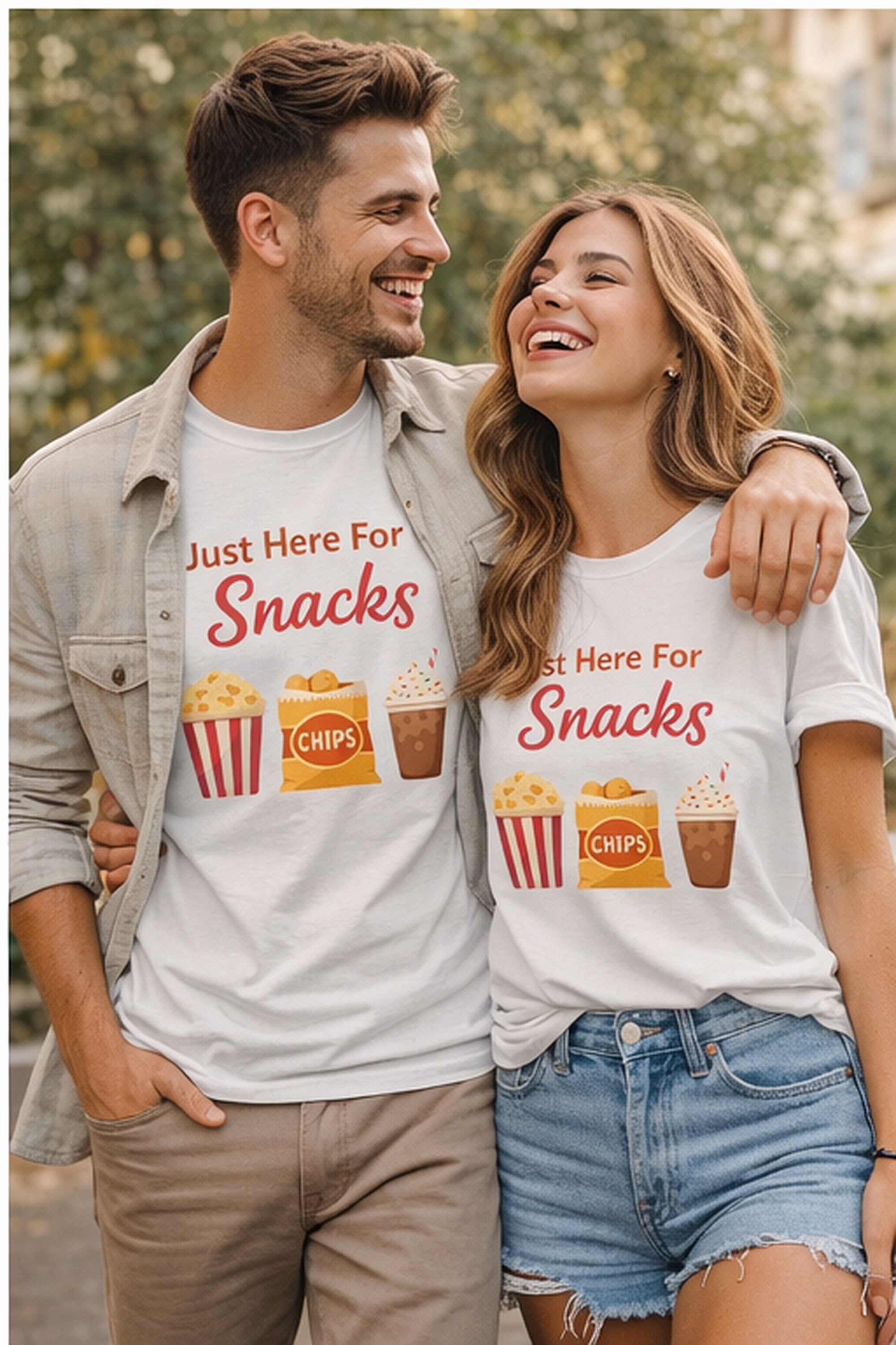 Just Here For The Snacks T-Shirt — Funny Movie Night & Snack Lover Tee