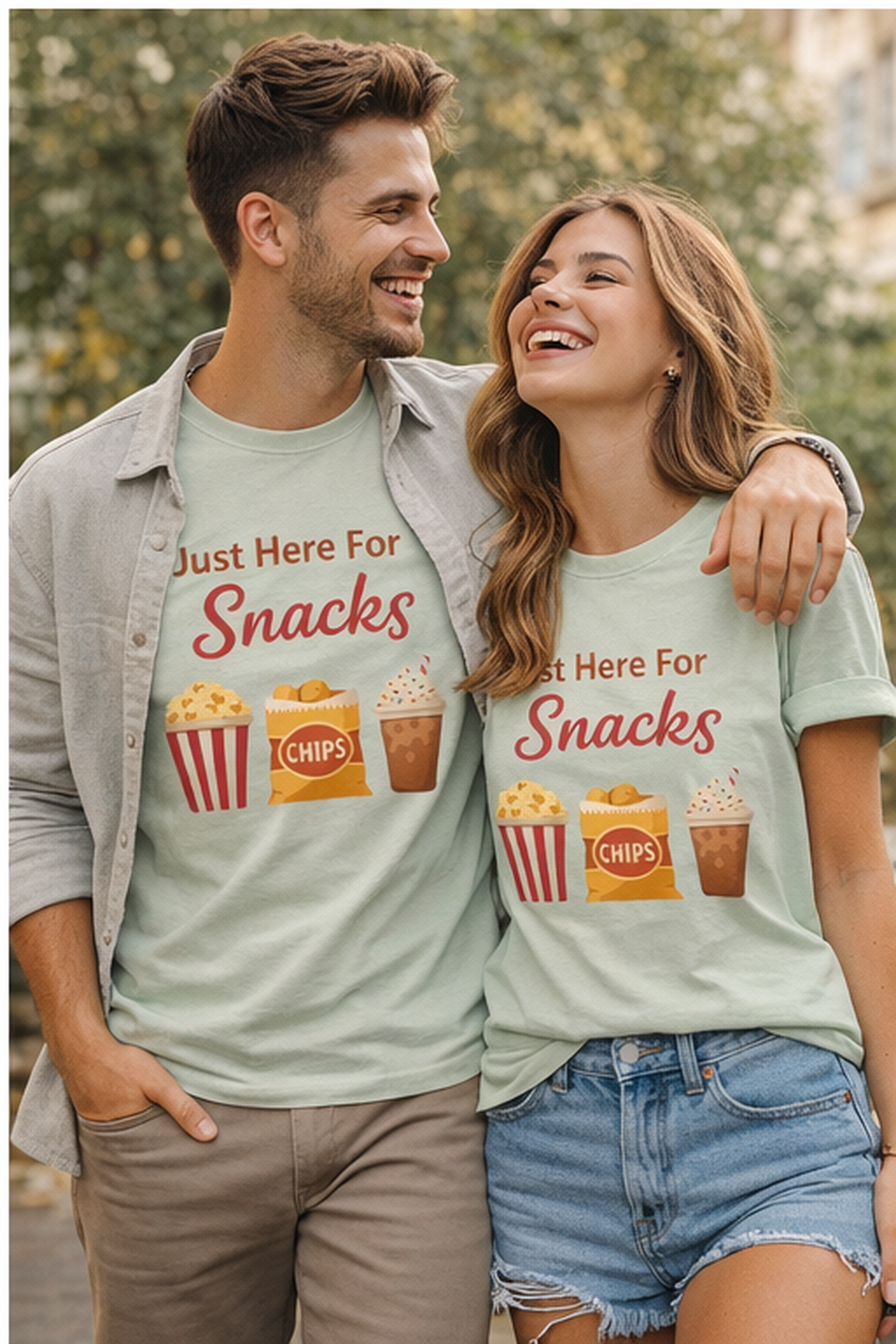 Just Here For The Snacks T-Shirt — Funny Movie Night & Snack Lover Tee