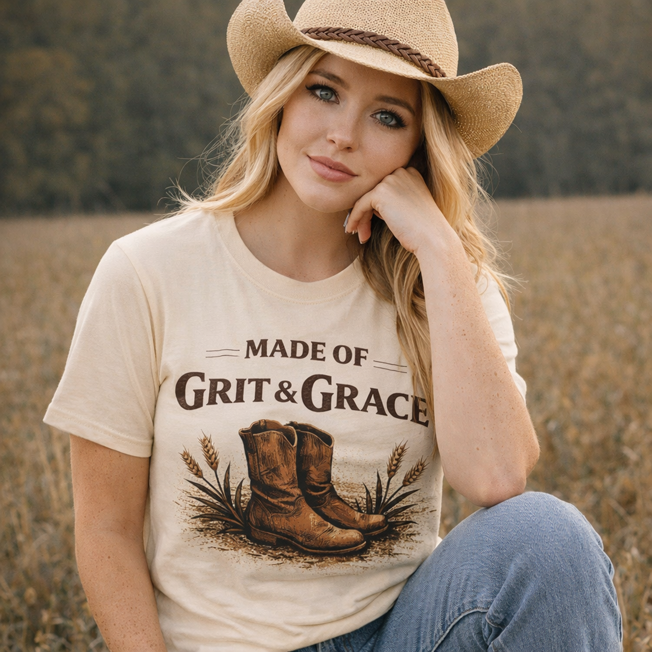 Made of Grit & Grace Cowboy Boots T-Shirt