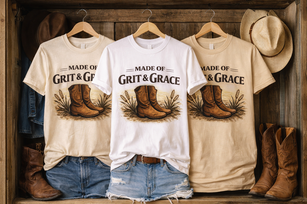 Made of Grit & Grace Cowboy Boots T-Shirt