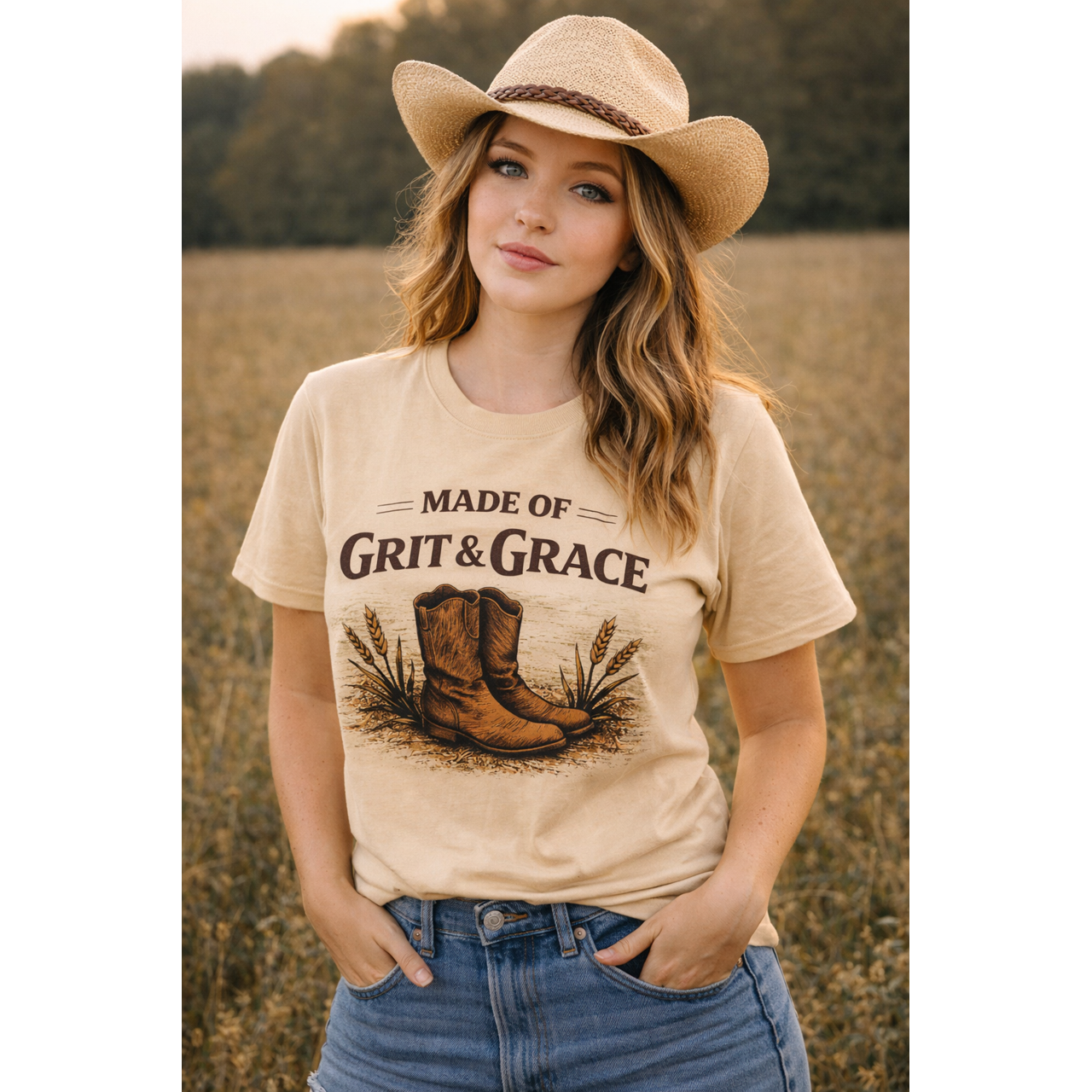 Made of Grit & Grace Cowboy Boots T-Shirt