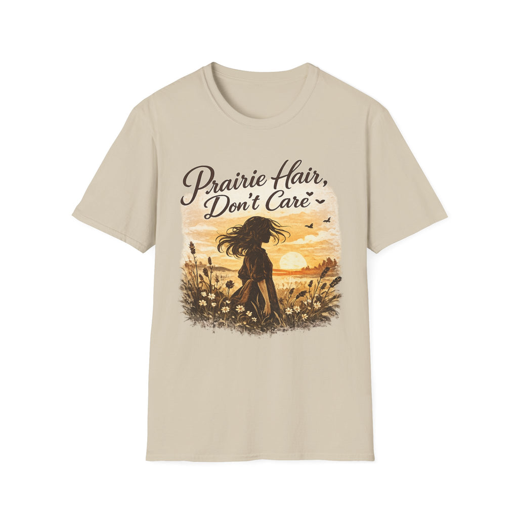Prairie Hair Don't Care T-Shirt | Sunset Silhouette, Wildflowers