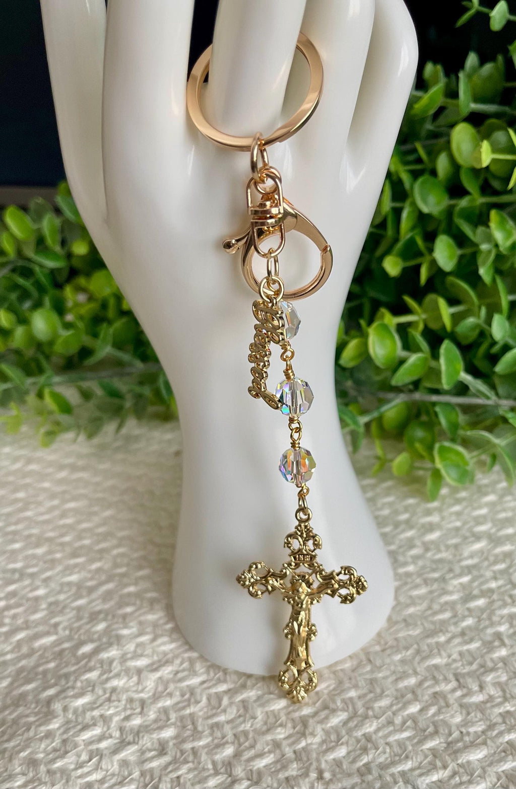 Bag Clip Rosary / Faith Keychain / Devotional Charm