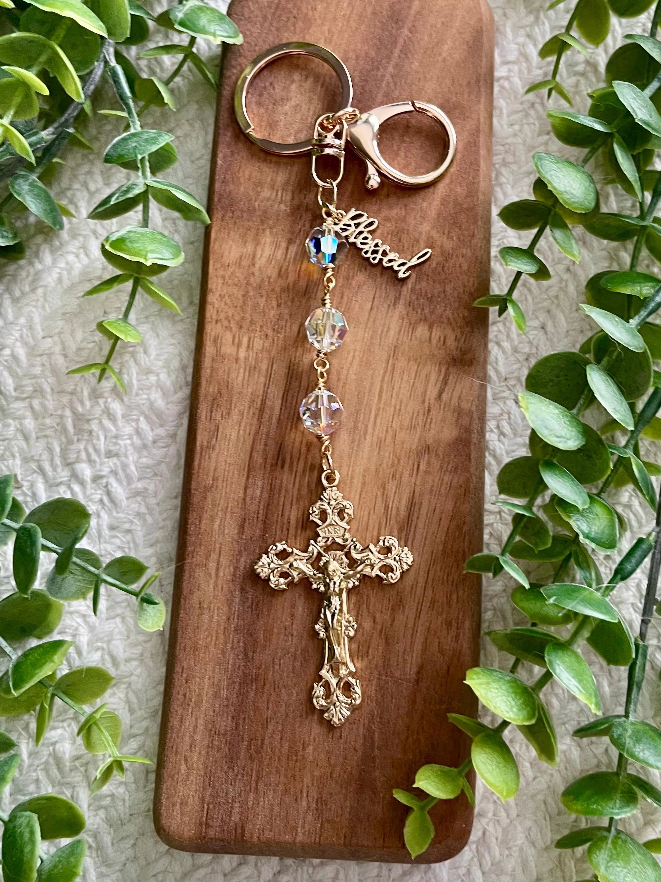 Bag Clip Rosary / Faith Keychain / Devotional Charm