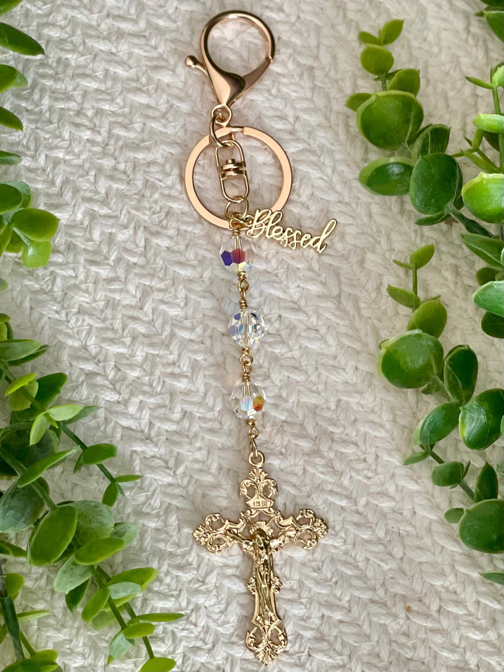 Bag Clip Rosary / Faith Keychain / Devotional Charm
